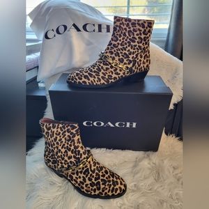 COACH Allen Ankle Boots Leopard Print Size: 6.5